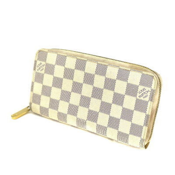 Louis Vuitton Zippy Wallet Damier Canvas Azur White LV Zip Long - Picture 1 of 6